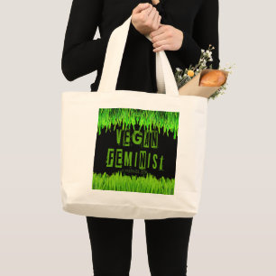 Bolso De Tela Gigante La atención vegana feminista de SlipperyJoe llama