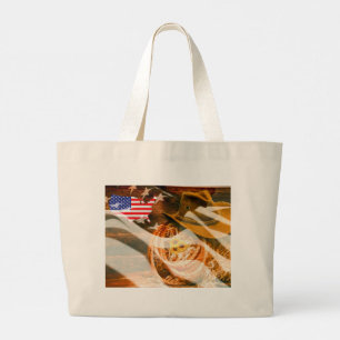 Bolso De Tela Gigante La bandera estadounidense de Lasso, Gorra de Vaque