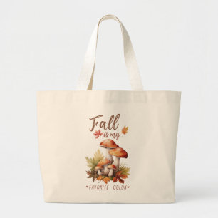 Bolso De Tela Gigante La Caída Es Mi Color Favorito - Hongos Y Hojas