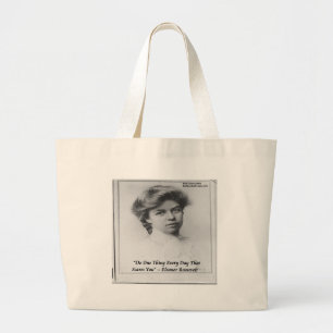Bolso De Tela Gigante La cita "Haz algo aterrador" de Eleanor Roosevelt