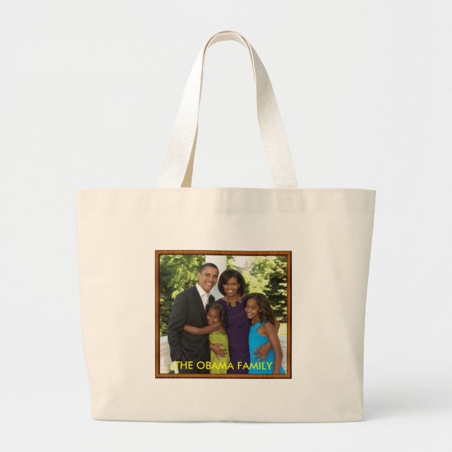 Bolso De Tela Gigante La FAMILIA de OBAMA - modificada para requisitos (Frente)