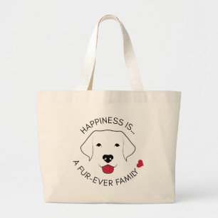 Bolso De Tela Gigante "La Felicidad Es..." Jumbo Canvas Tote Bag