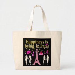 BOLSO DE TELA GIGANTE LA FELICIDAD ESTÁ SIENDO EN PARÍS