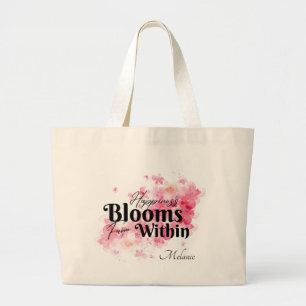 Bolso De Tela Gigante La felicidad florece desde adentro