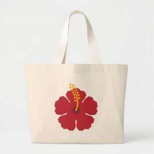 Bolso De Tela Gigante La flor roja hibiscus