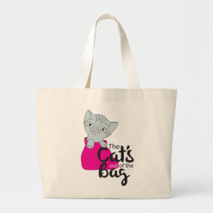 Bolso De Tela Gigante La imagen del Personalizado Kitten fuera de la bol