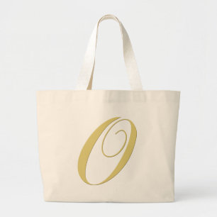 Bolso De Tela Gigante La letra O del monograma de oro escoge
