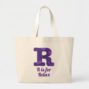 Bolso De Tela Gigante La letra púrpura R es para Relax