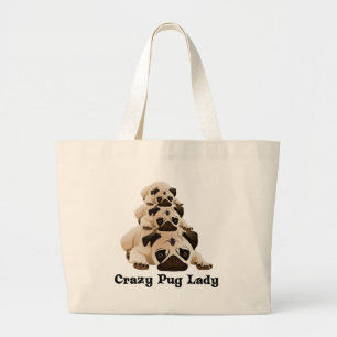 Bolso De Tela Gigante La loca dama de pug