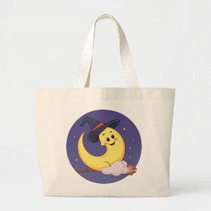 Bolso De Tela Gigante La luna lleva gorra de brujas