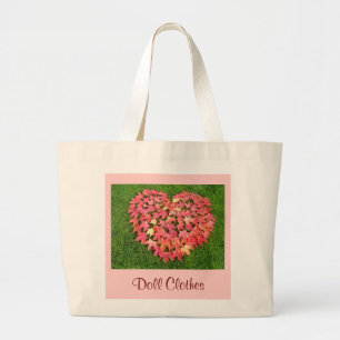 Bolso De Tela Gigante La muñeca viste las hojas de otoño del rosa del