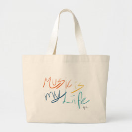 Bolso De Tela Gigante La música es mi vida