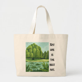 Bolso De Tela Gigante 'La naturaleza es el mejor arte' paisaje de sauce