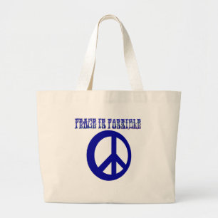Bolso De Tela Gigante La paz ES posible (azul)