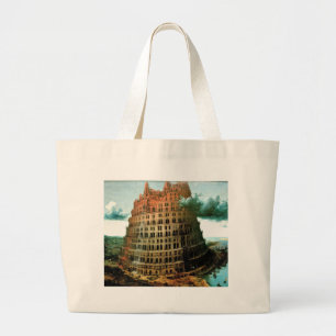 Bolso De Tela Gigante La "pequeña" torre de Babel de Pieter Bruegel