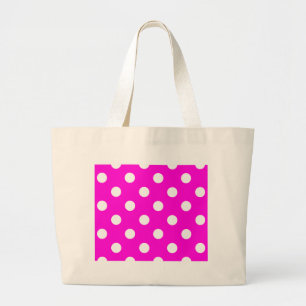 Bolso De Tela Gigante La polka hace magenta #FF00DC