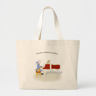 Bolso De Tela Gigante "La práctica mantiene la perfección" Mozart juga
