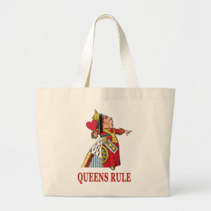 BOLSO DE TELA GIGANTE LA REINA DE CORAZONES DECLARA REGLA DEL QUEENS