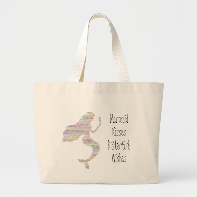 Bolso De Tela Gigante La sirena besa un gran Tote (Frente)