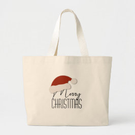 Bolso De Tela Gigante La tipografía Minimalista moderna Feliz Navidad