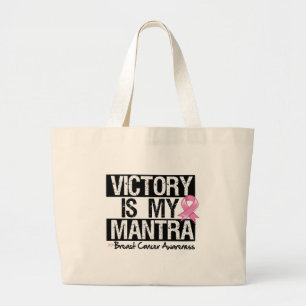 Bolso De Tela Gigante La victoria del cáncer de pecho es mi mantra