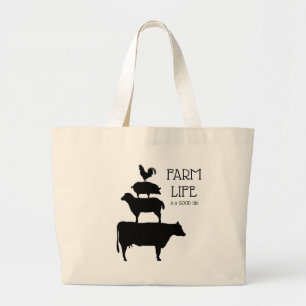 Bolso De Tela Gigante La Vida Agrícola Es Una Buena Vida Con Los Animale