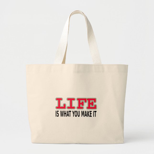 Bolso De Tela Gigante La vida es lo que haces (Frente)