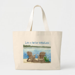 Bolso De Tela Gigante La vida es mejor en el lago