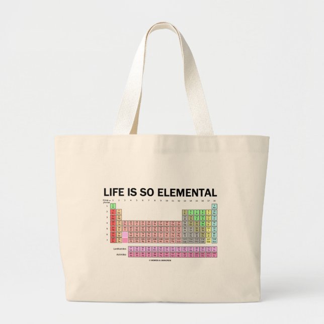 Bolso De Tela Gigante La vida es tan elemental (la tabla de elementos (Frente)