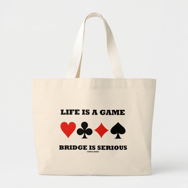 Bolso De Tela Gigante La vida es un puente del juego es seria (cuatro (Frente)