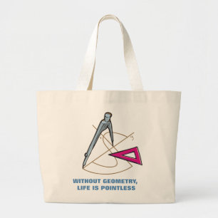 Bolso De Tela Gigante La vida no tiene sentido sin geometría - tote mate