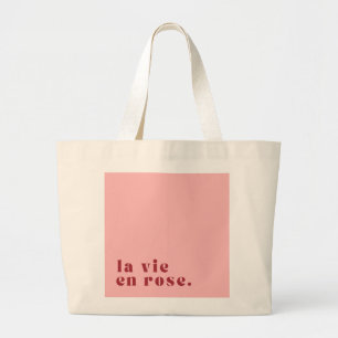 Bolso De Tela Gigante La vie en rosa Cita francesa