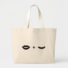 Bolso De Tela Gigante Labios + Gráfico del tote de los latigazos