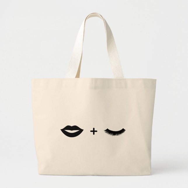Bolso De Tela Gigante Labios + Gráfico del tote de los latigazos (Frente)