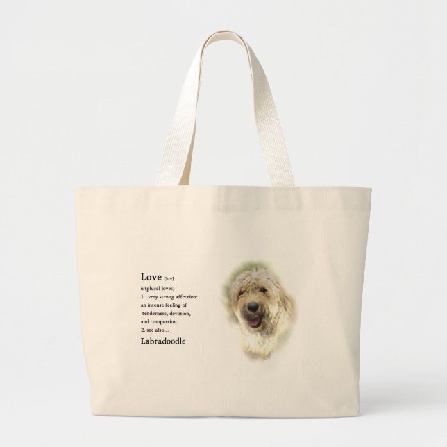 Bolso De Tela Gigante Labradoodle Lovers Regalos (Frente)