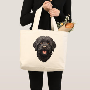 Bolso De Tela Gigante Labradoodle Perro Negro
