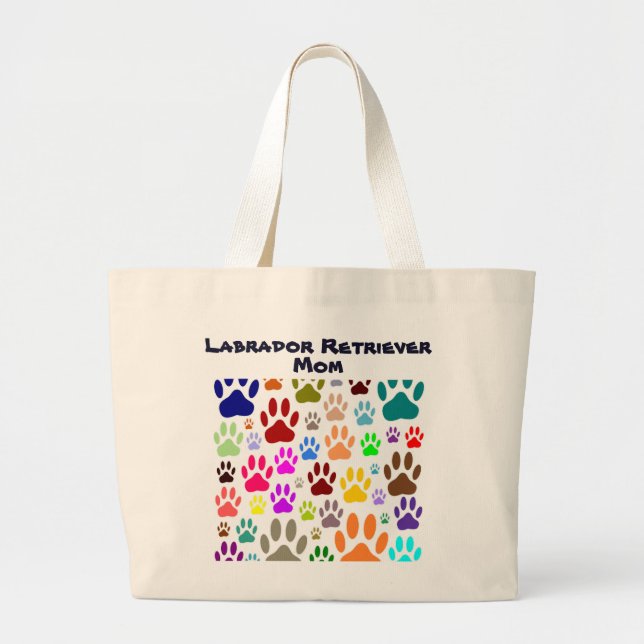 Bolso De Tela Gigante Labrador Recuperador Mamá Perro Pintas (Frente)