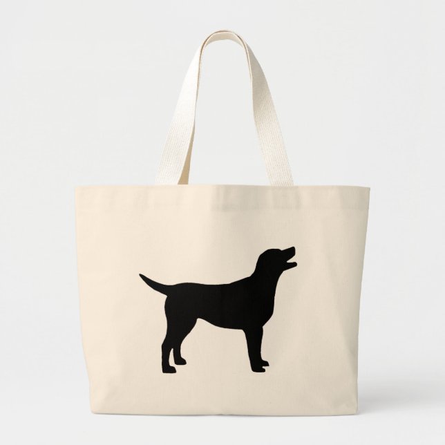 Bolso De Tela Gigante Labrador retriever (en negro) (Frente)