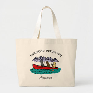 Bolso De Tela Gigante Labradores retrieveres Canoeing