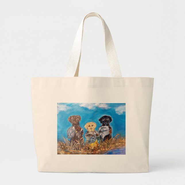BOLSO DE TELA GIGANTE LABRADORES RETRIEVERS (Frente)