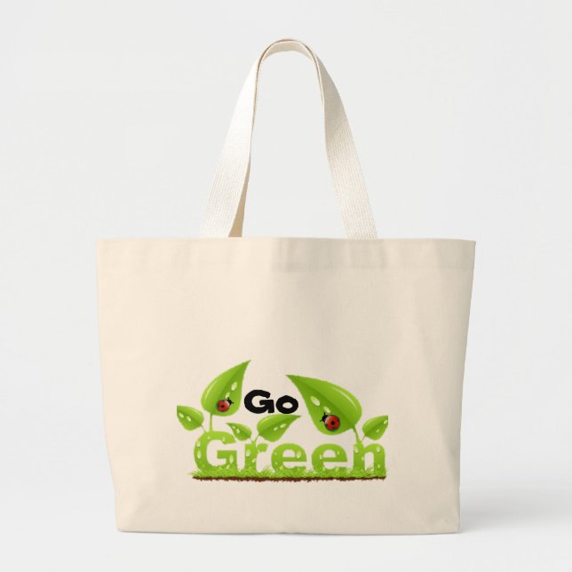 Bolso De Tela Gigante Ladybug Think Green (Frente)