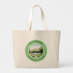 Bolso De Tela Gigante Lago Buttermere, Cumbria, Inglaterra acuarela