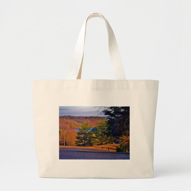 Bolso De Tela Gigante Lago Deer & Mt (Frente)