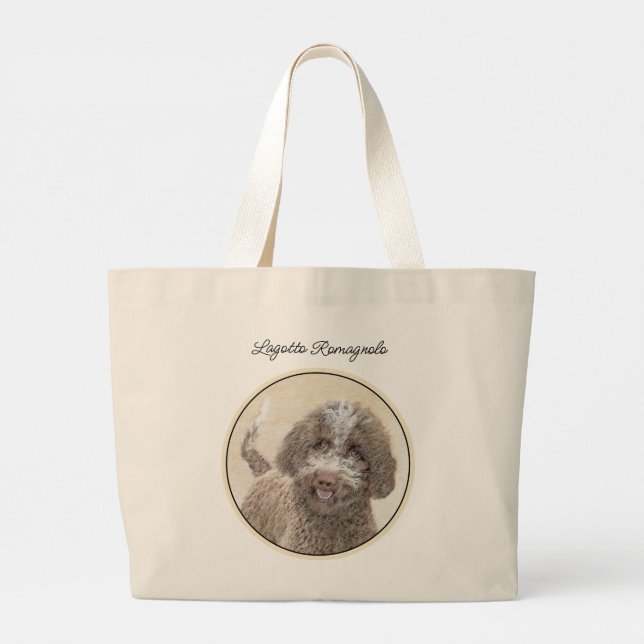 Bolso De Tela Gigante Lagotto Romagnolo Pintura Cute Original Perro Arte (Reverso)