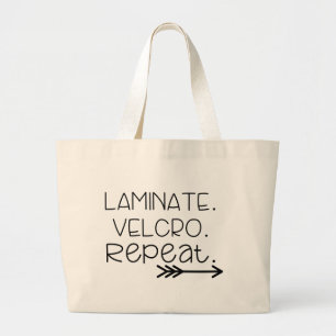 Bolso De Tela Gigante Lamina. Velcro. Repetición. Tote