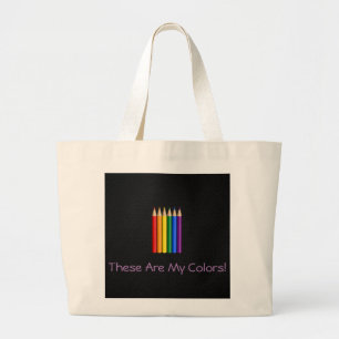 Bolso De Tela Gigante Lápices de orgullo arcoiris