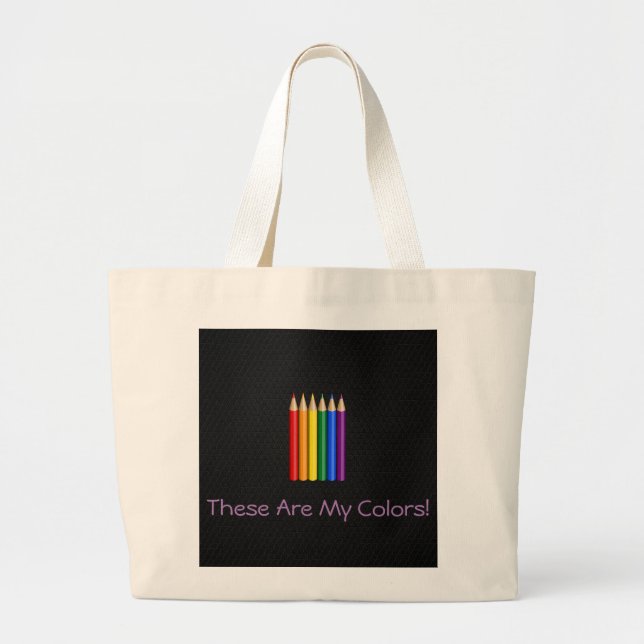 Bolso De Tela Gigante Lápices de orgullo arcoiris (Frente)