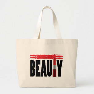 Bolso De Tela Gigante Lápiz labial de la tipografía de la belleza