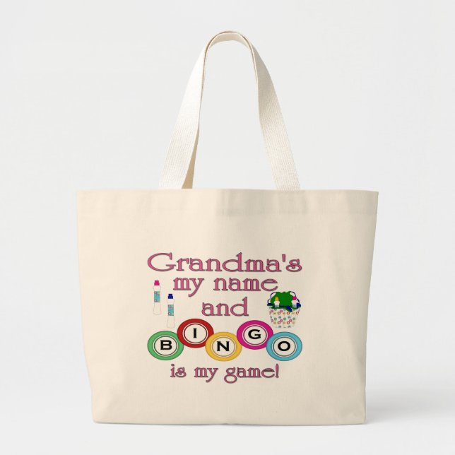 Bolso De Tela Gigante Las abuelas mi bingo conocido son mi juego (Frente)