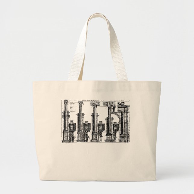 Bolso De Tela Gigante Las cinco clases de arquitectura, 1725 (Frente)